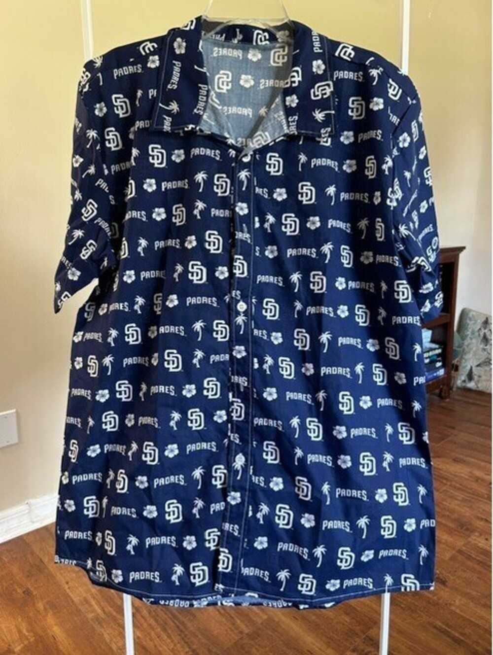 San Diego Padres Navy Blue Button-Up Shirt Adult XL